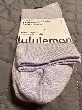 Lululemon Lavender Frost Neon Speckled Quarter Length Socks